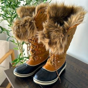 GLOBAL WIN  WINTER SNOW BOOTS 8.5 BLACK/BROWN